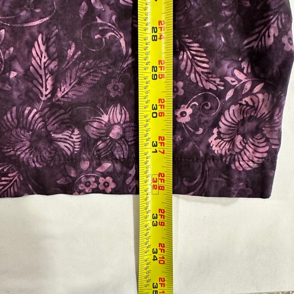 Cherry Twist Shop Handmade Sheath Dress Womens 14 Purple Batik Floral Rockabilly - Picture 7 of 7